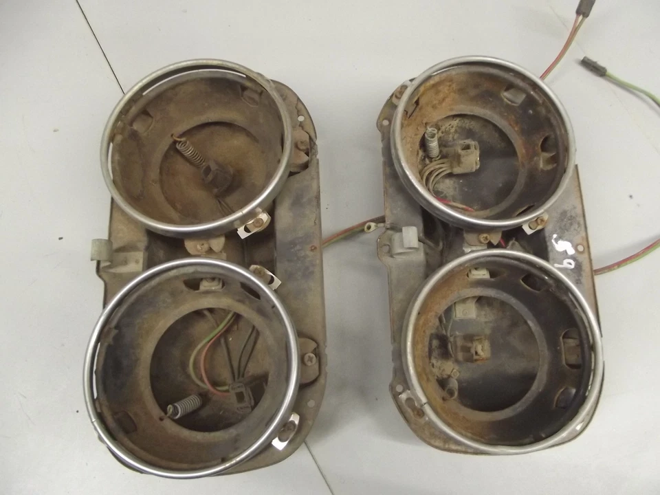 1959 Ford фары ковшеобразные сборки оригинальной пары Fairlane Galaxie 500 - Изображение 3 из 4