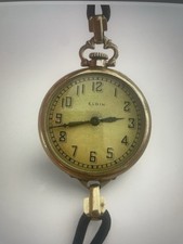 Antique Gold Filled Elgin Pocket Watch Turned Into A Wrist Watch
