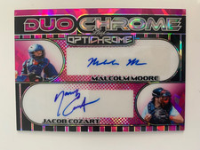 2025 Leaf Optichrome dual auto MALCOLM MOORE JACOB COZART 3/8! Rangers Guardians
