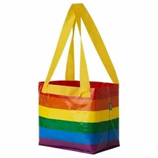 IKEA STORSTOMMA, Medium Reusable Shopping Bag Tote Multicolor Rainbow NEW!