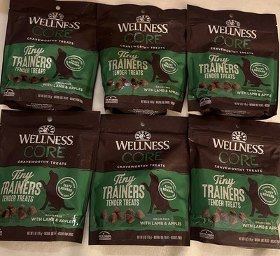Lot Of 6 Wellness CORE Tiny Trainers Dog Treats Lamb Apple Natural 6 Oz Ea Bag