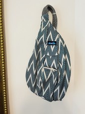 EXC KAVU Rope Bag - Compact Lightweight Crossbody Sling - Green White