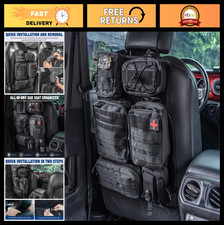 Tactical Vehicle Back Seat Organizer - 6 MOLLE Pouches, Quick Attach Detach fo