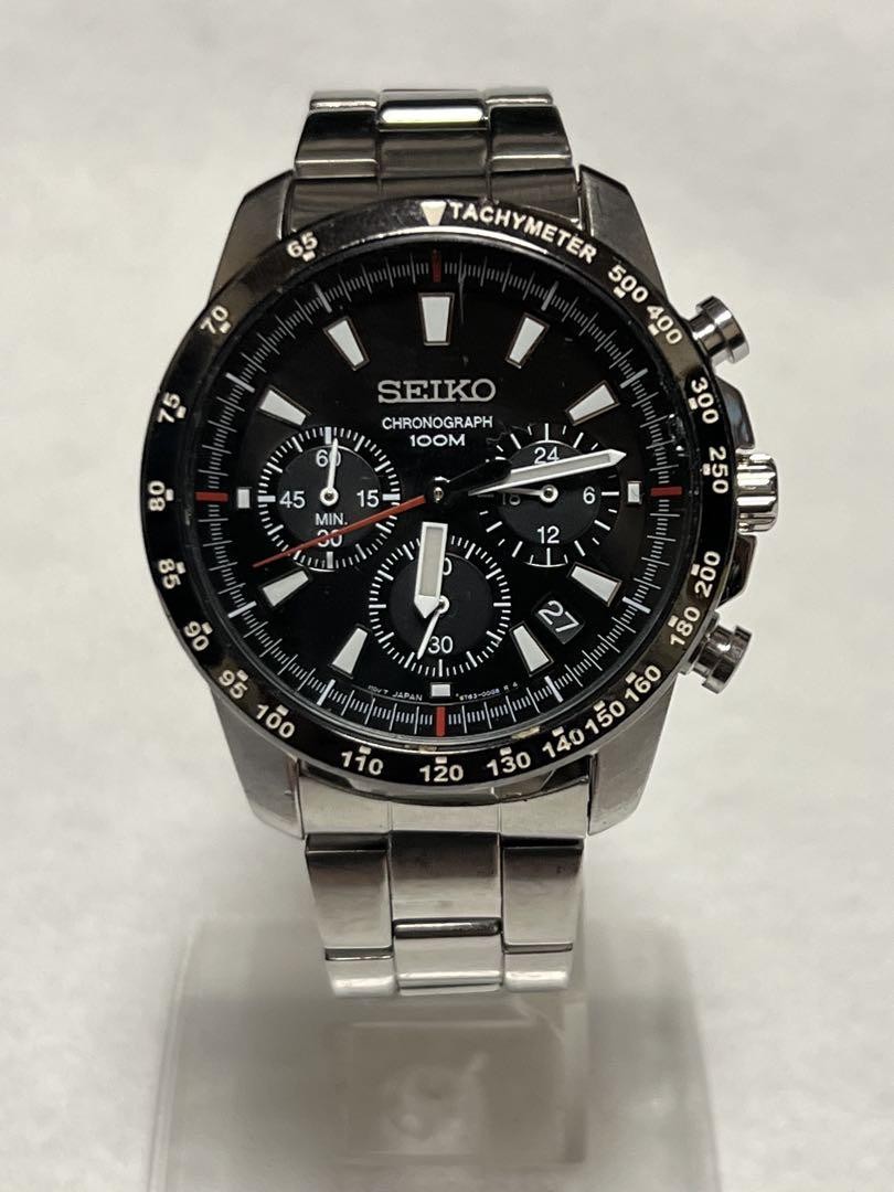 SEIKO SSB033P1 Mens Black Chronograph Quartz Watch 40mm Analog