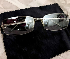 CHANEL 4093-B Silver Rimless Metal Sunglasses