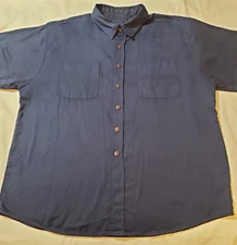 Vtg Jesse James SS Shirt Mens Size 2XL Industrial Workwear Heavyweight Navy GUC 