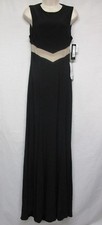 Betsy  Adam Black Illusion Mesh Women's Ball Gown Dress, Black Size 12   A-7