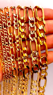 Bracelet Fake Figaro Chain 14K Tri Color Gold SOLID Figaro Rope