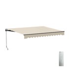 ALEKO Motorized Black Frame Retractable Home Patio Canopy Awning 12'x10' Ivory