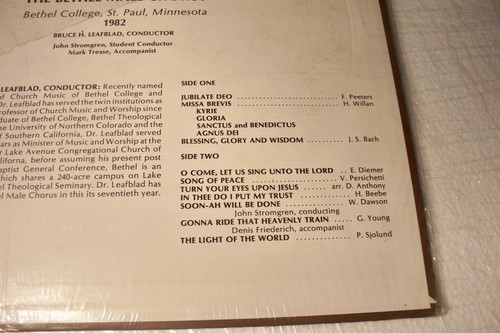Rare 1982 LP Album Bethel College Light of the World Bethel Male Chorus Tested - Picture 5 of 8