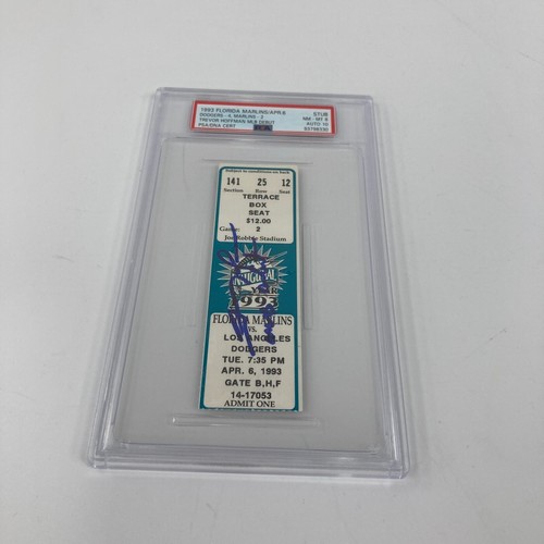 1993 Trevor Hoffman Signed MLB Debut Ticket PSA Auto 10 April 6, 1993 - Picture 1 of 3