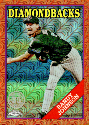 2023 TOPPS CHROME SILVER PACK ORANGE REFRACTOR #T88CU-61 RANDY JOHNSON SP #/25 - 第 1/2 張圖片