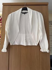 Star by Julien Macdonald Ladies 3/4 Ivory Sleeved Bolero Cardigan - Size 16