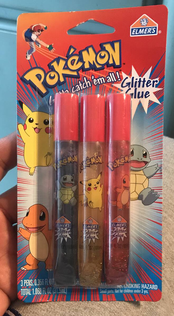 Vintage Pokémon Gotta Catch 'Em All Elmer's Glitter Glue Pens
