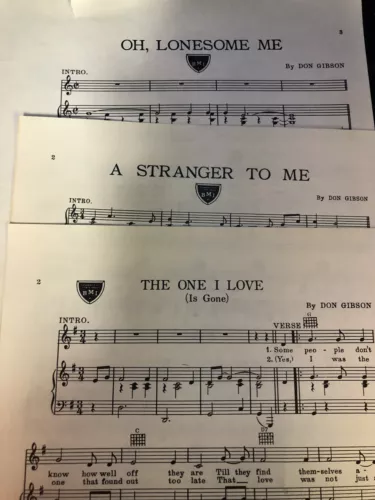 3 Acuff/Rose country music sheets Late 50s DON GIBSON
