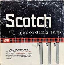 Scotch 111 Reel to Reel Recording Tape, SP, 7" Reel, 1200 ft, Used SALE 