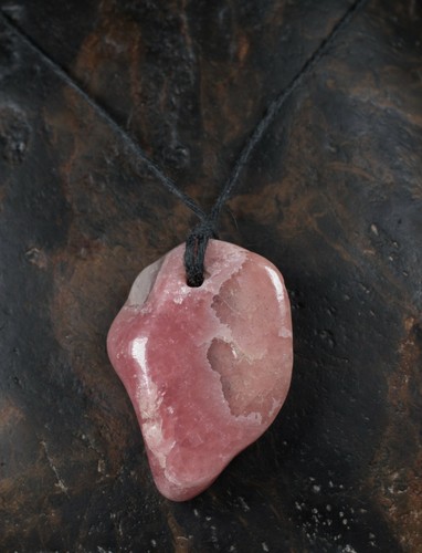 RHODOCHROSITE polished gem Pendant Necklace with cord Argentina - Picture 8 of 9