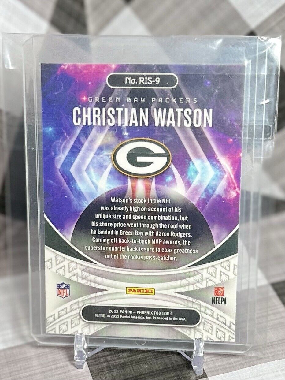 Christian Watson 2022 Panini Phoenix NFL #RIS-9 Rookie Rising Silver ...