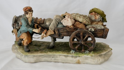 GROßE SCHWERE CAPODIMONTE Porzellan Gruppe Figur " Giacomo Scotti " 37 cm 4,1 KG
