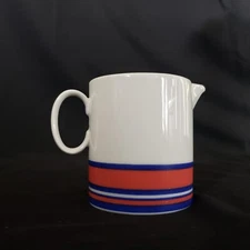 Thomas Rosenthal Germany Concord Red White Blue Striped Creamer (b)