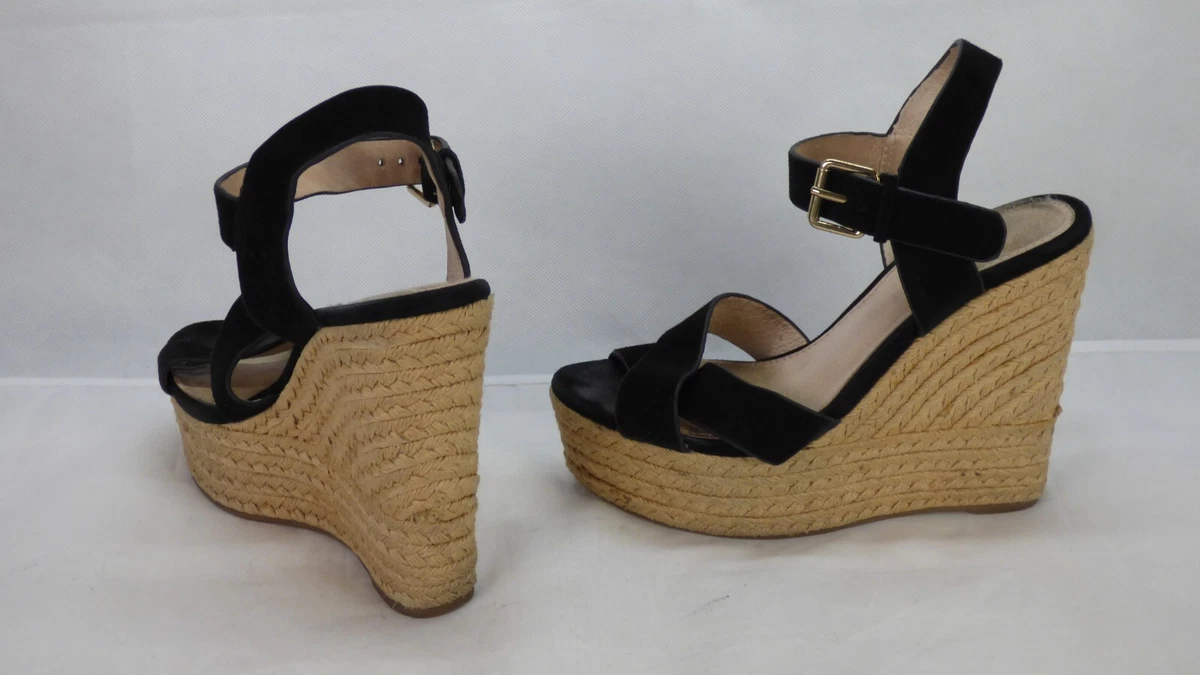 Office black deals wedge sandals