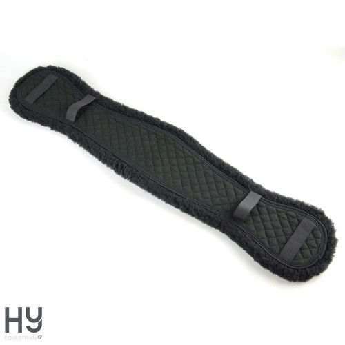 Hy Girth Cover Black/Black or Black/Natural Faux Sheepskin Fleece 75cm - Picture 3 of 9
