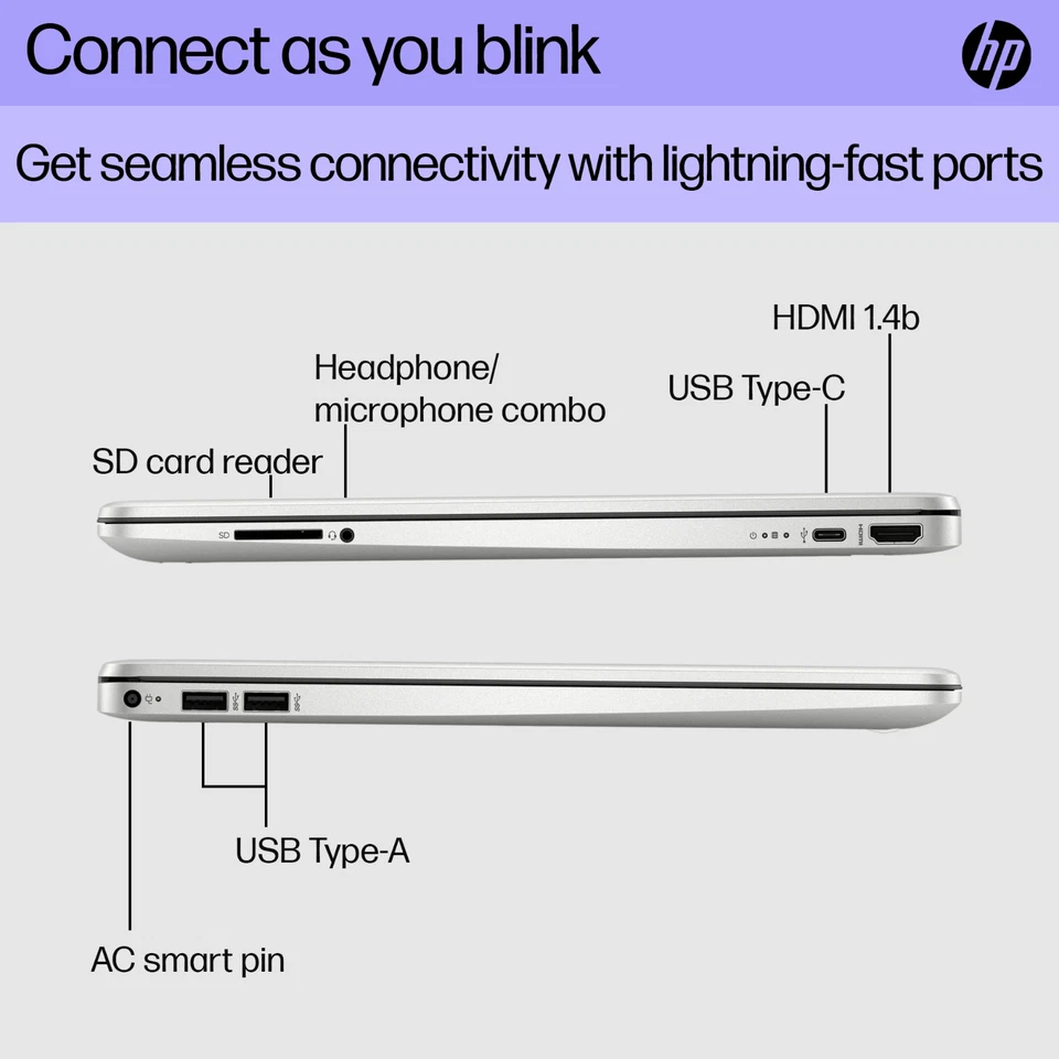 HP Laptop Notebook 15.6 AMD Processor Upto 3.2GHz 16GB RAM 1TB SSD Office 2024 - Image 4 of 4