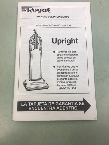 Royal Red Dirt Devil propietarios manual y tarjeta de guerra e información del usuario 8100 - Imagen 7 de 7