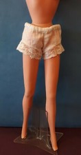 Barbie vintage white lace panties under pants shorts
