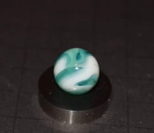 Vintage Ravenswood 🥽Aqua Marine🥽 Simi Transparent Swirl Marble Size .609" MINT