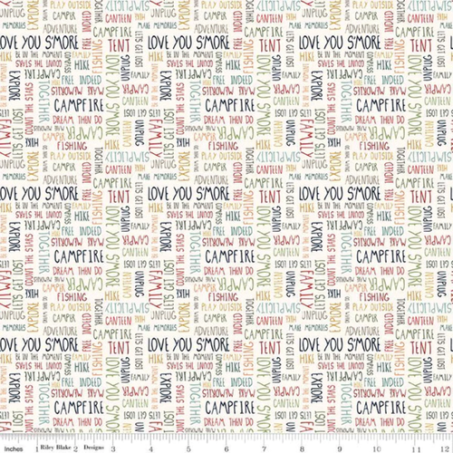 Love You S'more Text Creme Baumwollstoff - Bild 1 von 2