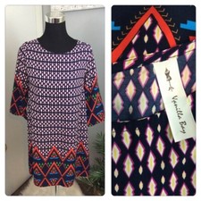 women's Size Medium / M Tunic Dress Geometric Pattern  Vanilla Bay 