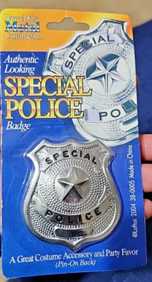 Authentic Look Metal Special Police Silver Cop Officer Badge Costume ...