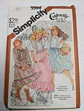 Dress Girls 8 Simplicity 5594 Sewing Pattern VTG Cinderella Prairie Country UC
