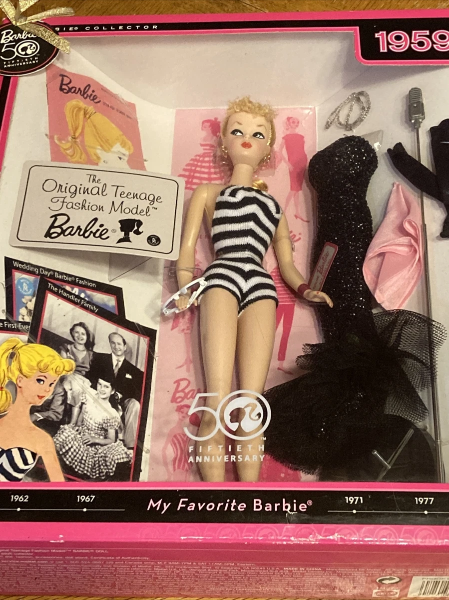 1959 My favorite Barbie 50th Anniversary Reproduction Doll New In Box 🌹