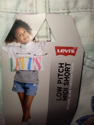 Levi's Jean Shorts girls Low Pitch mid-rise 16 regular white Brand new - Picture 6 of 15