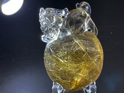 Rutilated Crystal Pixiu Crystal Carved Handmade Jewelry E085564 - Bild 5 von 7