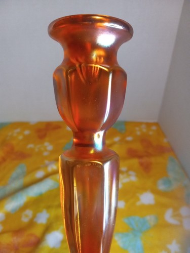 Fenton Grecian Gold Stretch Glass 10.5" Colonial Candlestick - Picture 9 of 9