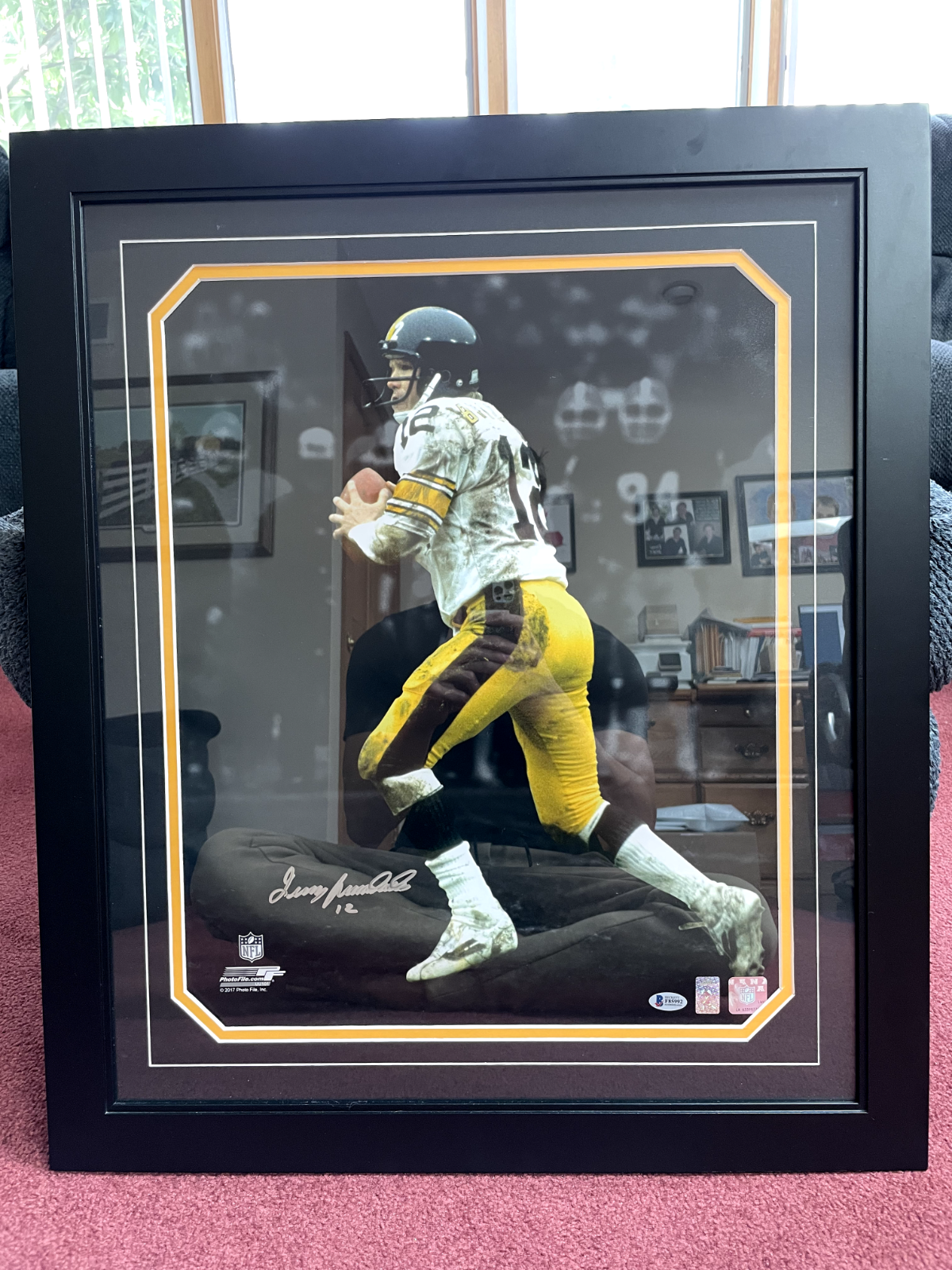 Terry Bradshaw Autographed Signed Pittsburgh Steelers #12 & Framed Picture 