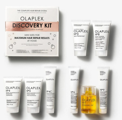 OLAPLEX Discovery Kit 8-teiliges Haarpflege-Set mit Originalgröße N°7 Oil Repair