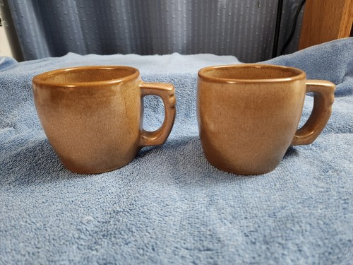 Frankoma Pottery, Set Of Coffee Cups #5C & Saucers # 5E. Prarie Gold / Sand. - Picture 4 of 12