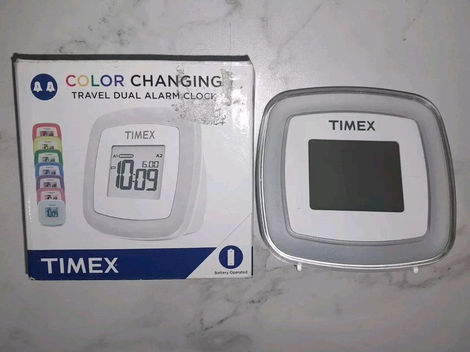 Timex Color Changing Portable Digital Alarm Clock EUC - Batteries Not Included - Image 2 of 4