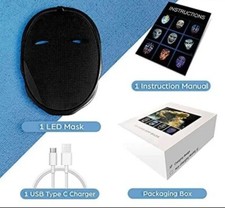 New LED Programmable Face Mask App Control Rechargeable Glowing Shining Mask US