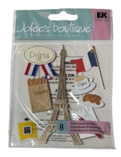 Paris France Eiffel Tower Bread Jolee's Boutique Dimensional Scrapbook Stickers 