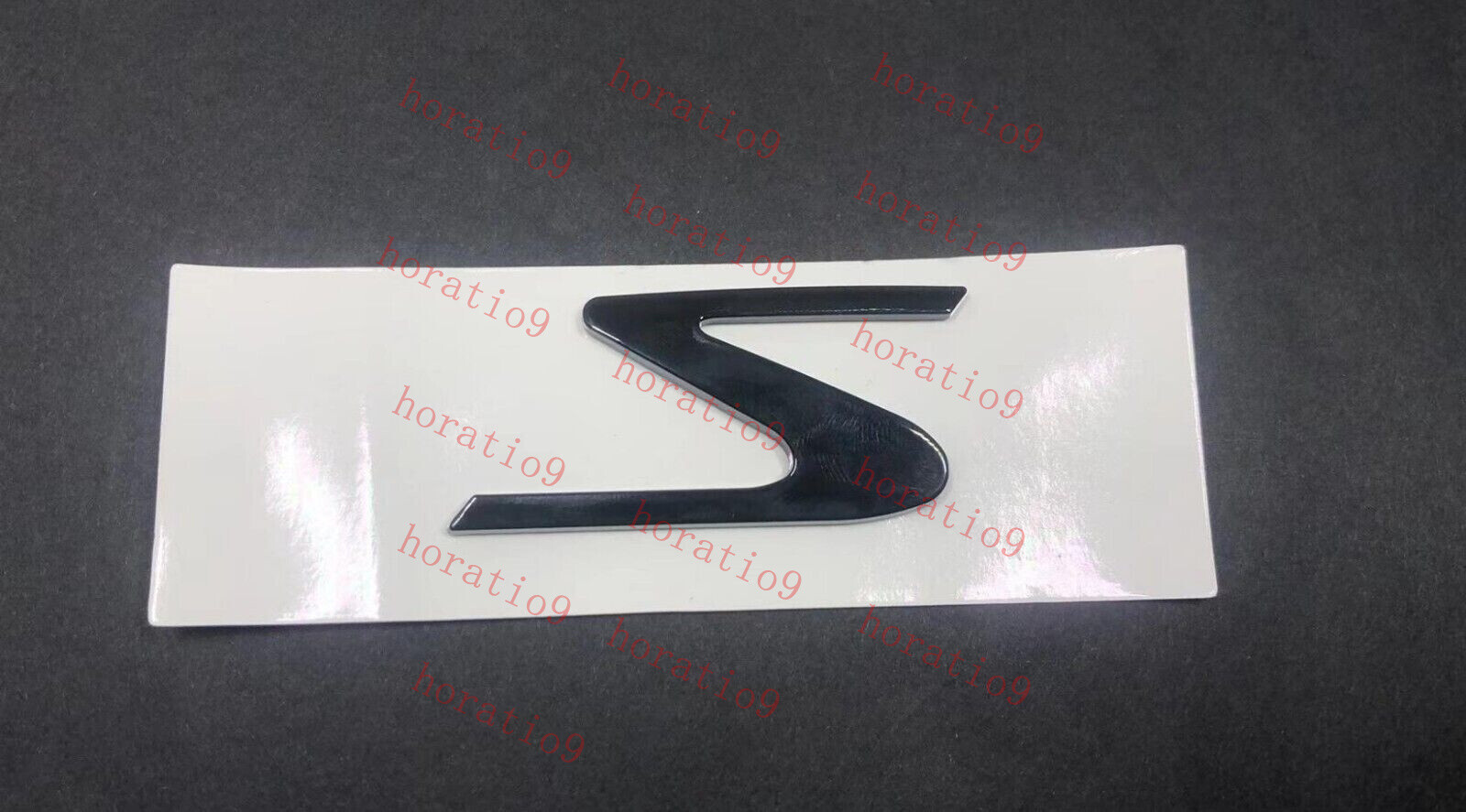 Maserati S Badge Emblem 1pc Glossy Black Trident Logo