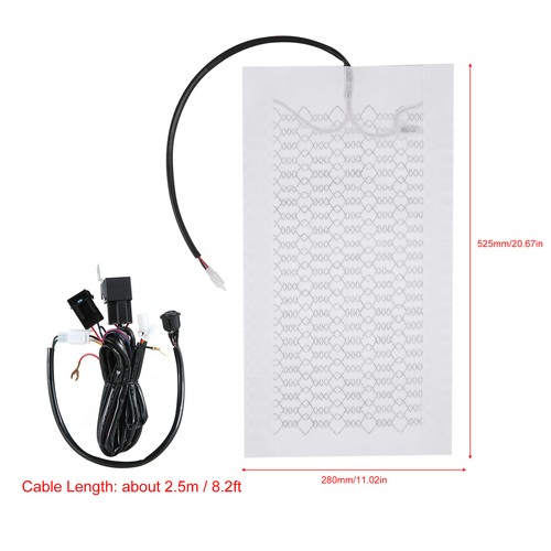 4Pads Car Carbon Fiber Heated Seat Heater Kit Cushion Round Switch 2-Level Z9P3 - Picture 5 of 12