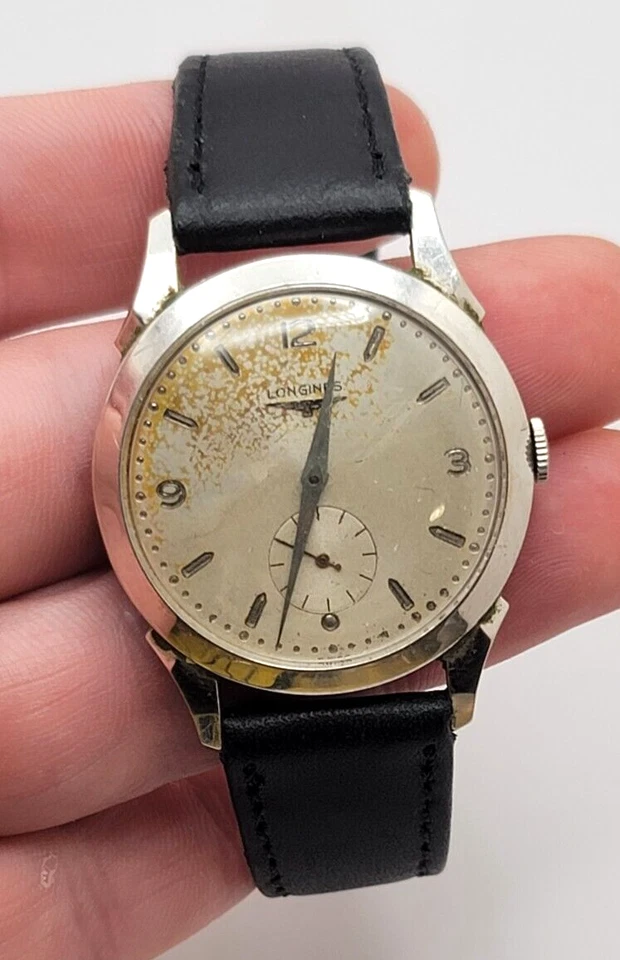 Reloj Longines Hombre Vintage Lleno de Oro Cuerda Manual Funciona (daño en el dial). Foto 2 de 4