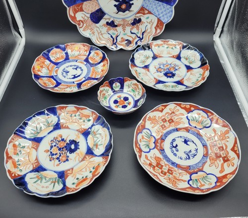 Antique Japanese IMARI Porcelain Collection 6 peices 19th century - Picture 3 of 11