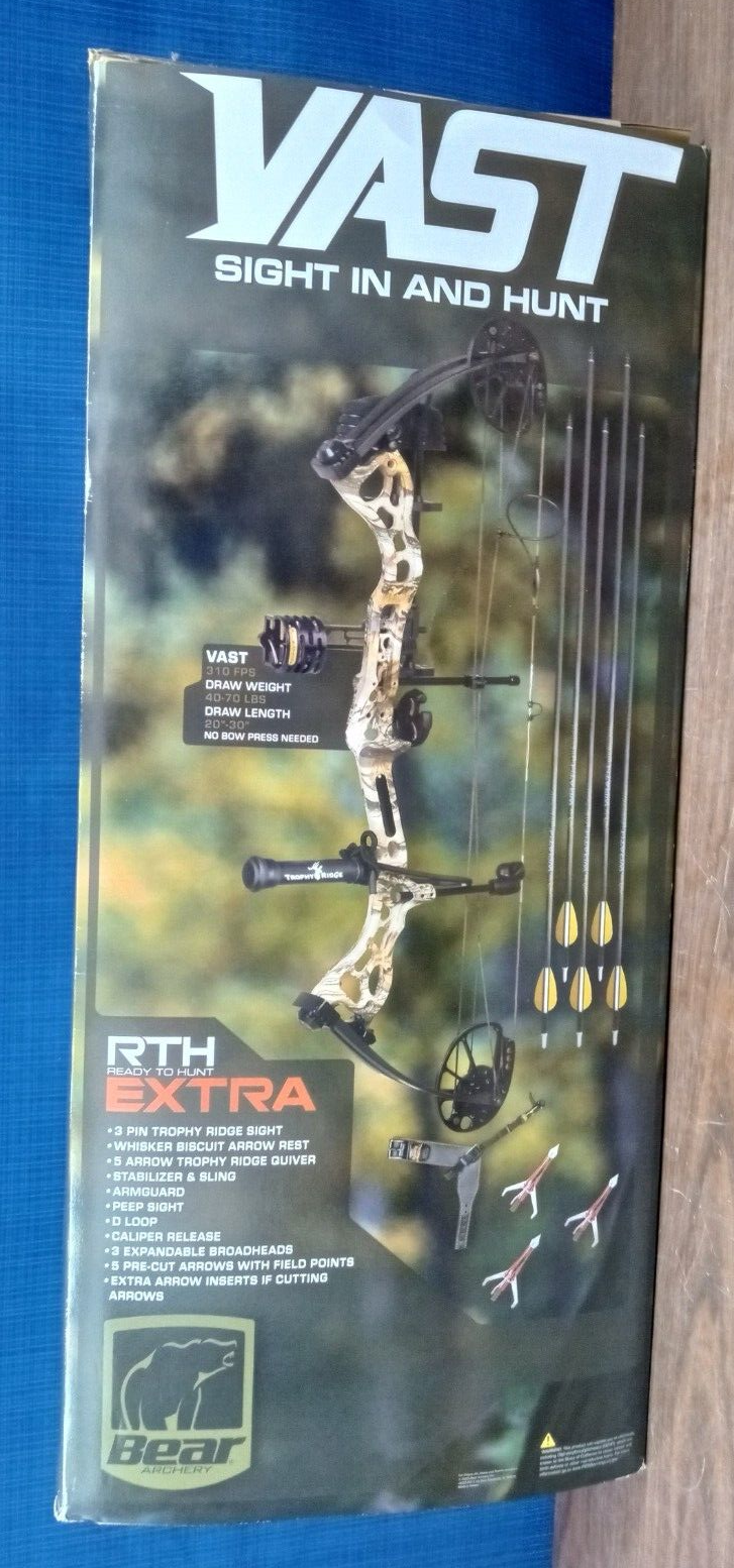 Bear Archery Vast Dual Cam RH Compound Bow AV04A2X0A7R DW 4070Lbs DL 2030" 754806328898 eBay