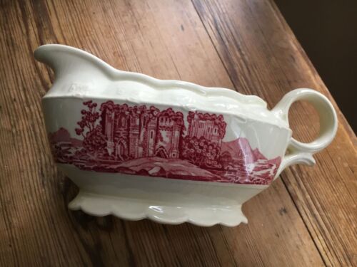 Vintage Taylor Smith English Red/Pink Gravy Boat - Picture 2 of 4